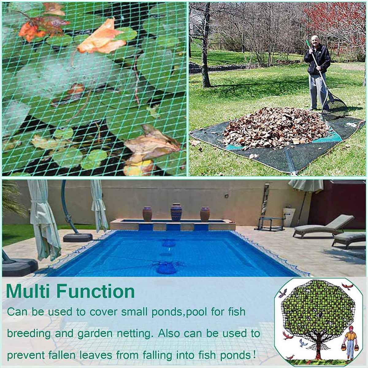 11Pcs Anti Bird Netting Plastic Pond Fruit Tree Vegetables Net Protection Crops Flower Garden Mesh Net Pest Control + 10 Stakes
