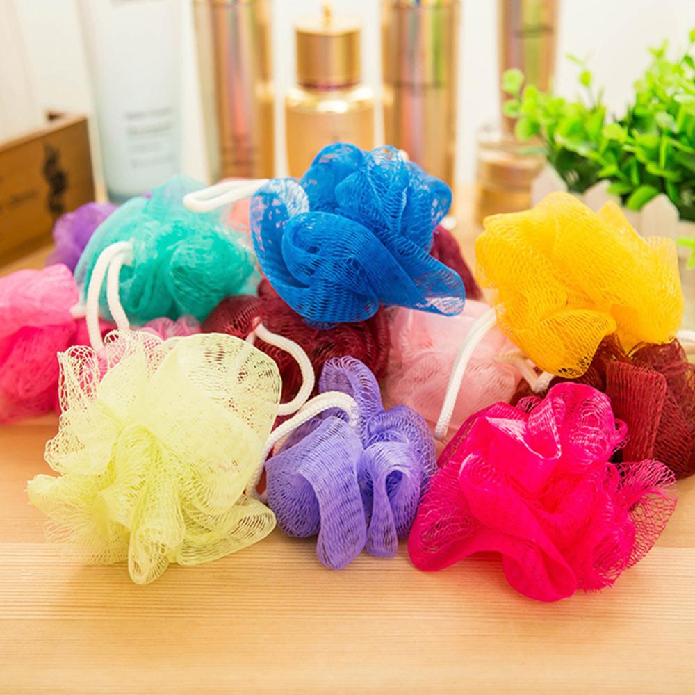 Bathroom Parts Body Mop Bath Flower Ball Sponge Shower Soft Sponge Bubbles Foaming Mesh Net Loofah Cleaning Wash Body Colorful