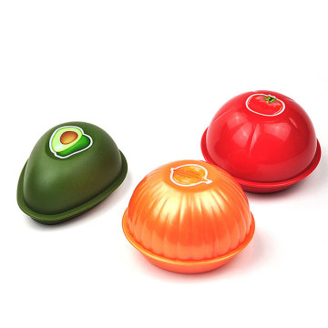 Cute Kitchen Vegetable Fruits Crisper Food Containers Onion Tomatoes avocado Shaped Plastic Fresh Storage Box Case