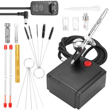 Multi-Purpose Dual Action Airbrush with Black Mini Air Compressor Kit Cake Spray Gun Portable Air Brush Set For Tattoo Nail Tool