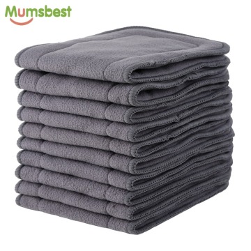 [Mumsbest]10 pcs Bamboo Charcoal Inserts For Baby liners for diapers Eco-friendly Washable layer inserts in diapers for children