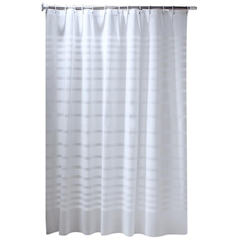 Polyester Fabric Shower Curtain with 12 pcs Hooks Waterproof Plastic Bath Screens Solid Color Eco-friendly Bathroom Curtains