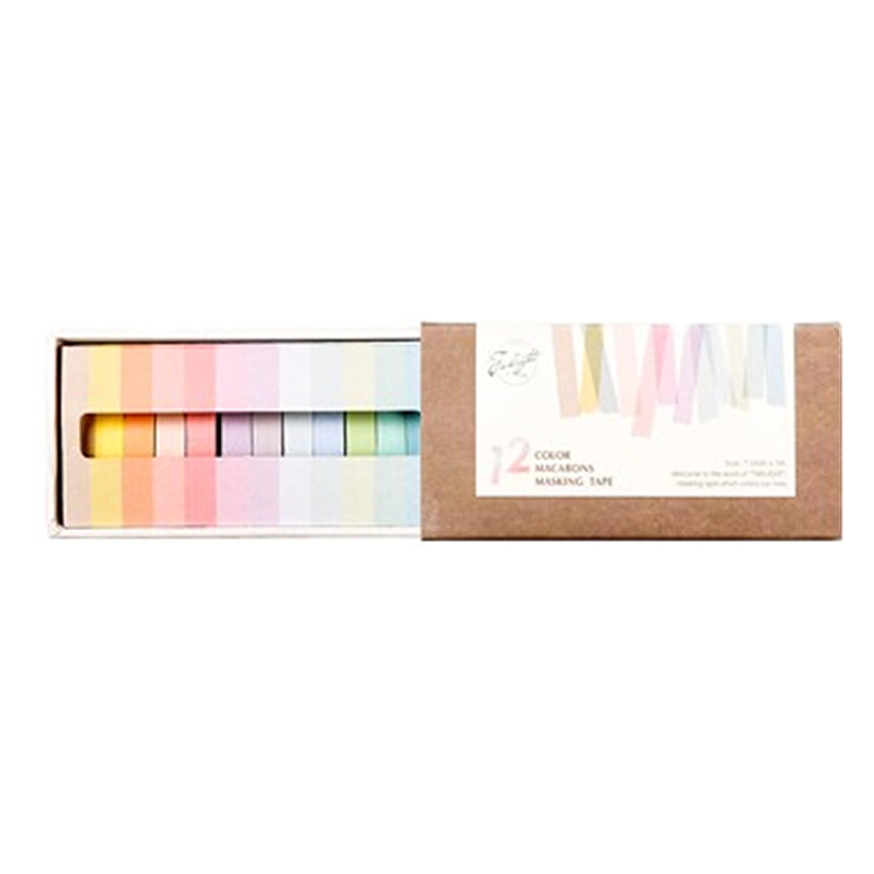 12 Pcs/lot Rainbow Decorative Adhesive Tape Masking Washi Tape Decoration Diary School Office Supplies Stationery