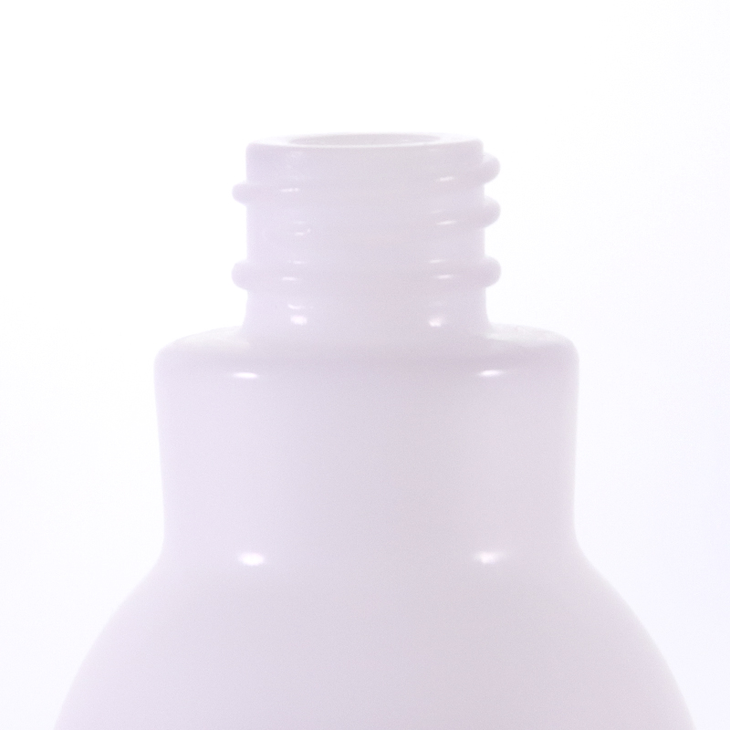 Opal White Shaped Glass Bottle With White Pumps 5 Jpg
