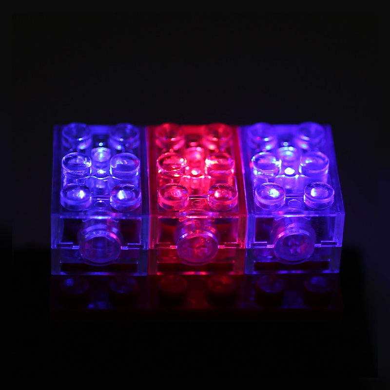 10pcs 2*3 Brick lighting Building blocks Bulk Exhibition DIY Compatible brand white Red and blue lights and colorful lights