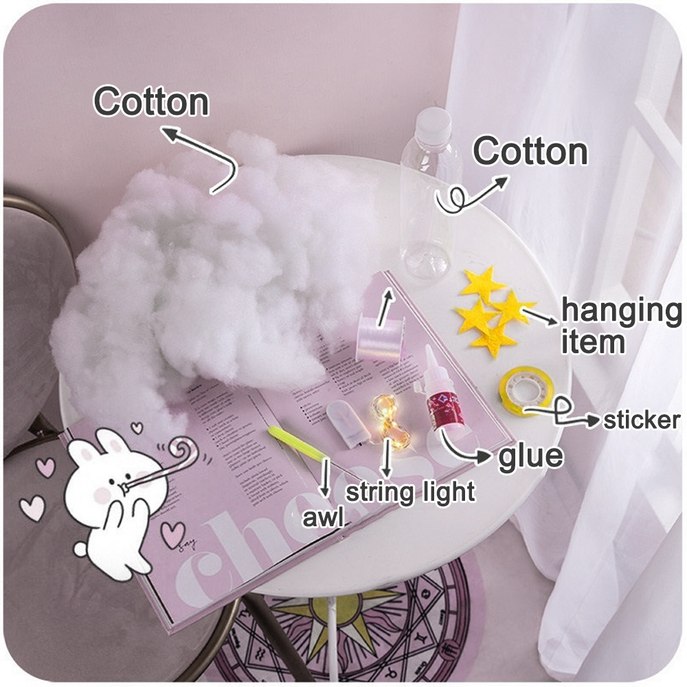 2m DIY Handmade Cute Cotton Cloud Shape Light Hanging Night Light For Birthday Gift Home Bedroom Decor Drop Shipping Sale