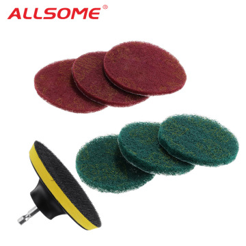 ALLSOME 7PCS Power Scrubber Brush Set For Bathroom Drill Scrubber Brush For Cleaning Cordless Drill Attachment Kit