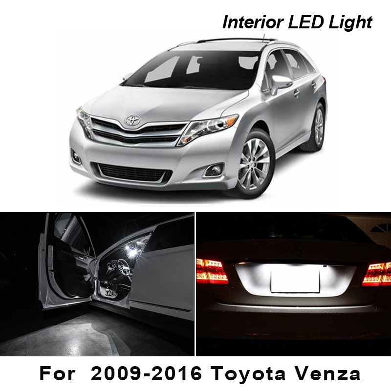 13X Super Xenon White LED Bulbs Interior Package Kit For 2009-2016 Toyota Venza Map Door Dome Trunk License Plate Lights