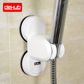 Dehub Bathroom Vacuum Holder Wall Suction Cup Wall Mount Adjustable Shower Head Holder In White Bathroom Accessories