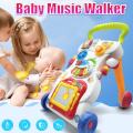 Baby Walker Toddler Trolley Sit-to-Stand ABS Musical Walker with Adjustable Height to exercise hearing learn walk scientifically