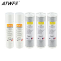 ATWFS Water Filter Cartridge for Reverse Osmosis Filter 2pcs 5 micron filter ppf +3pcs CTO carbon cartridge