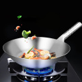 Konco Stainless Steel Stir-Fry Pan Saute Pan Chinese Handmade Wok High Quality Cooking Pan Traditional Non Stick Rusting Gas Wok