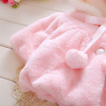Winter Baby Girl Cotton Coat Princess Thick Warm Jacket Children's Cotton Outwear Cute Rabbit Ears Coat Hooded Cotton Coat