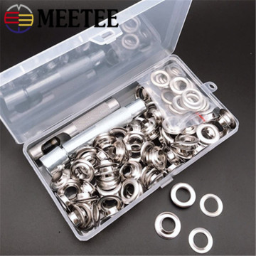 Meetee 1set(100pcs) 12mm Metal Eyelet Buckle O Ring Clip Hook Clasp DIY Bag Chain Strap Belt Hardware Leather Crafts Accessories