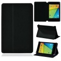 Tablet Case for Google Nexus 7 1st Gen 2012/2nd Gen 2013/9 8.9" Pu Leather Folding Pure Black Tablet Cover Case+Free Stylus