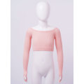 Pure Color Knitted Kids Girls Ballet Crop Tops Girls Sweater Knitwear Dancewear Costumes Tops Ballet Dance Practice Clothes