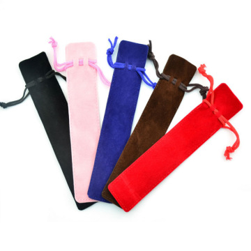 20pcs/lot Velvet Single Pencil Bag Pen Pouch Holder Pen Case With Rope For Rollerball /Fountain/Ballpoint Pen 6836