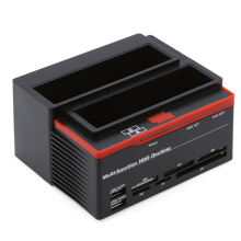 2.5/3.5" SATA IDE HDD Docking Station Clone HDD Enclosure USB 2 ports USB 2.0 Hub MS/M2/XD/CF/SD/TF Card Reader HDD EU/US Plug