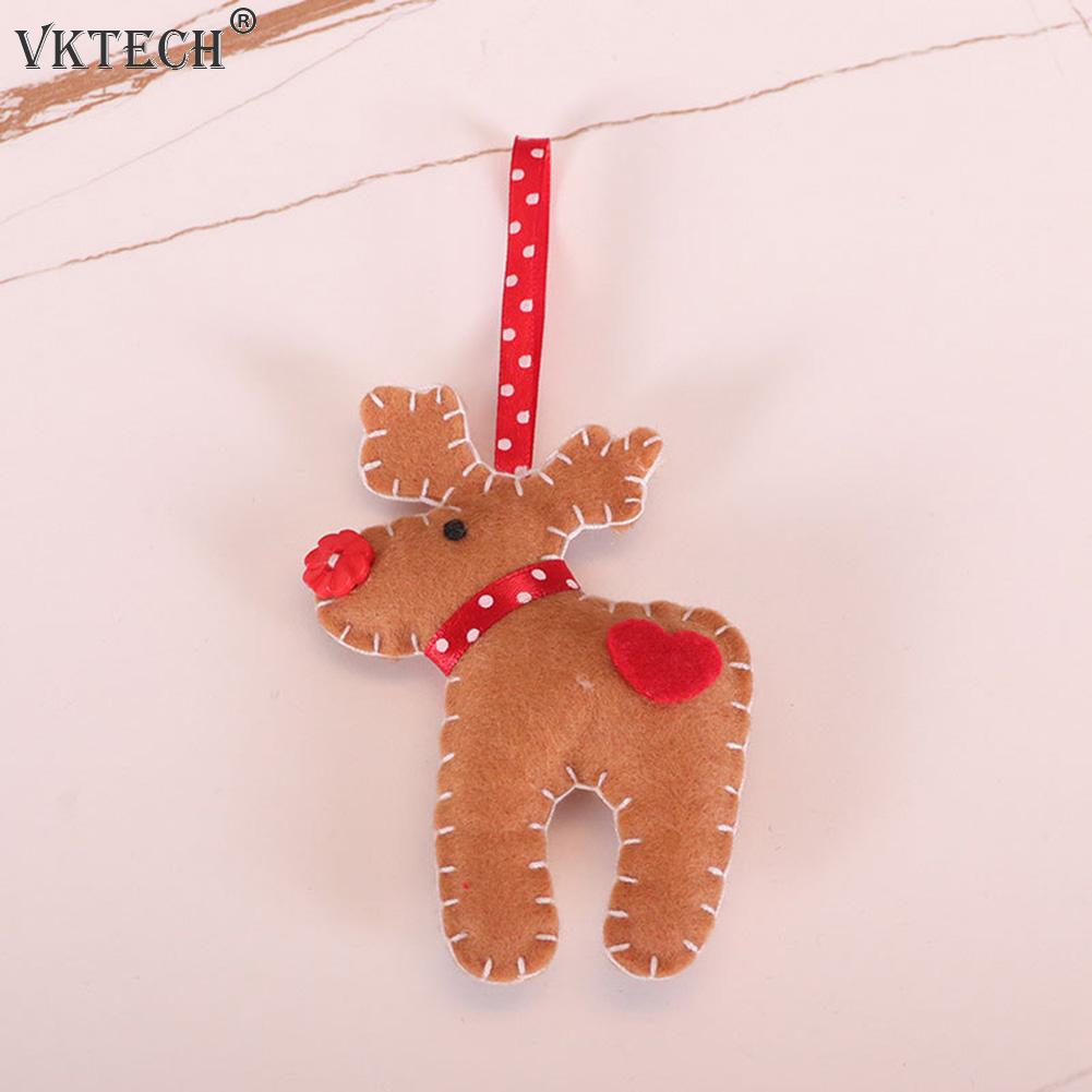 Deer Gingerbread Man Doll Pendants Felt Hanging Ornament Window Christmas Tree Decoration Supplies Children Gifts