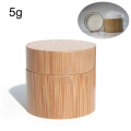 Household Round Bamboo Cream Bottle Women Cosmetic Jar Refillable Face Cream Lotion Storage Containers