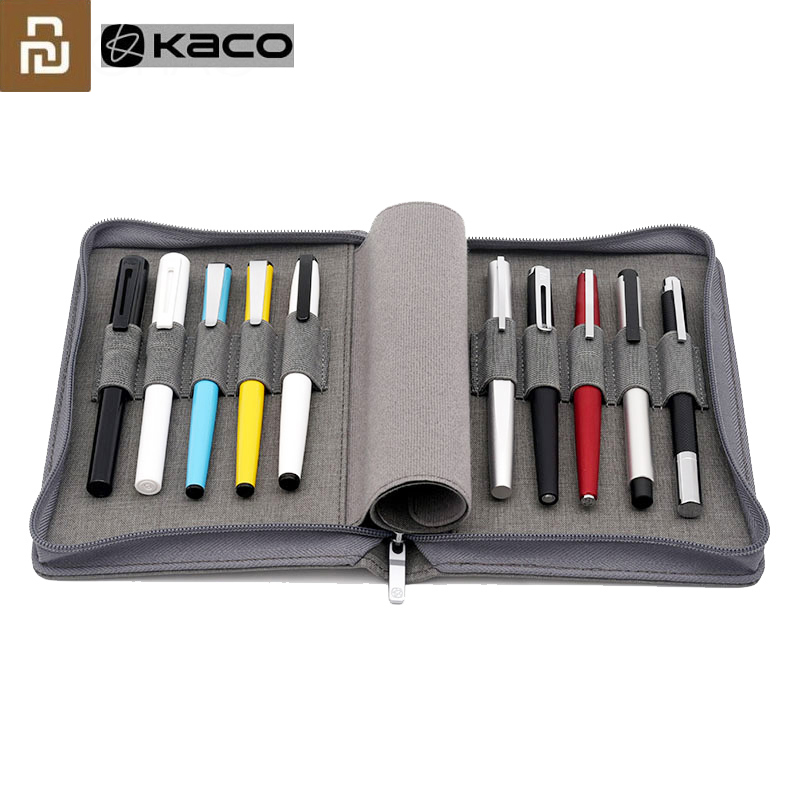 Youpin KACO ALIO Pens Storage Bag Waterproof Black Grey 10 Holders 20 Holders Pencil Case Collection Bags for Luxury Pen