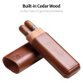 CIGARLOONG Cigar case portable cow leather Cedar wood cigar moisturizing case cigar humidor holster can store 2 sticks CLH-0056