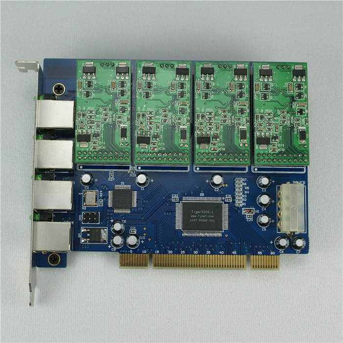 TDM410P Asterisk PCI card with FXS/FXO ports,analog voice card,Asterisk/Trixbox/Elastix/Freeswitch IP PBX
