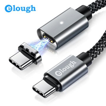 Elough 5A 100W PD Magnetic Cable USB Type C to Type C Cable For Huawei P40 Samsung Note 10 MacBook Pro USB-C Fast Charging Cable