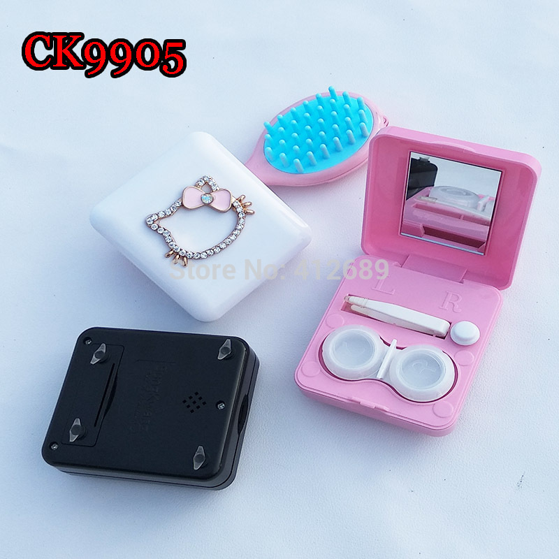 Cute Lens CLean Machine diamond kitty with butterfly contact lens cleaner contact care product lens case CK9905