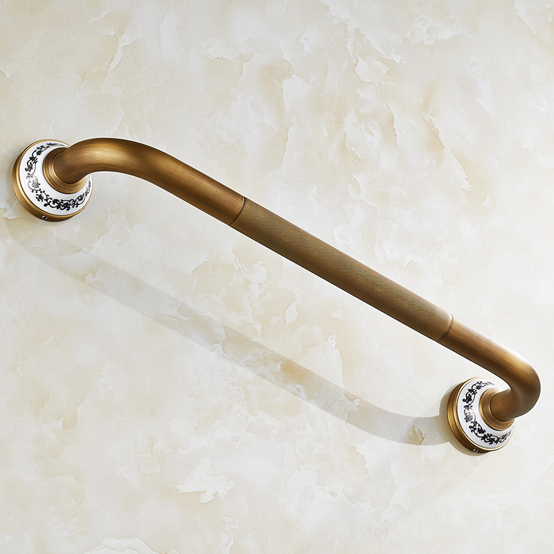 Antique Brass Brushed Bathtub Grab Bars Handrails Old People Bathroom Handle Armrest Bathroom Safety & Accessories
