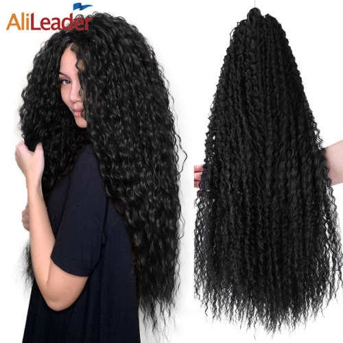 Afro sintetik Kinky Curly Crochet Braid Sambungan Rambut 28 inci Soft Long Hair Wave Braiding Hairing