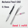 High Quality Full Metal Mechanical Pencil 0.5/0.7/0.9mm For Professional Painting And Writing School Supplies Send 1 Refills