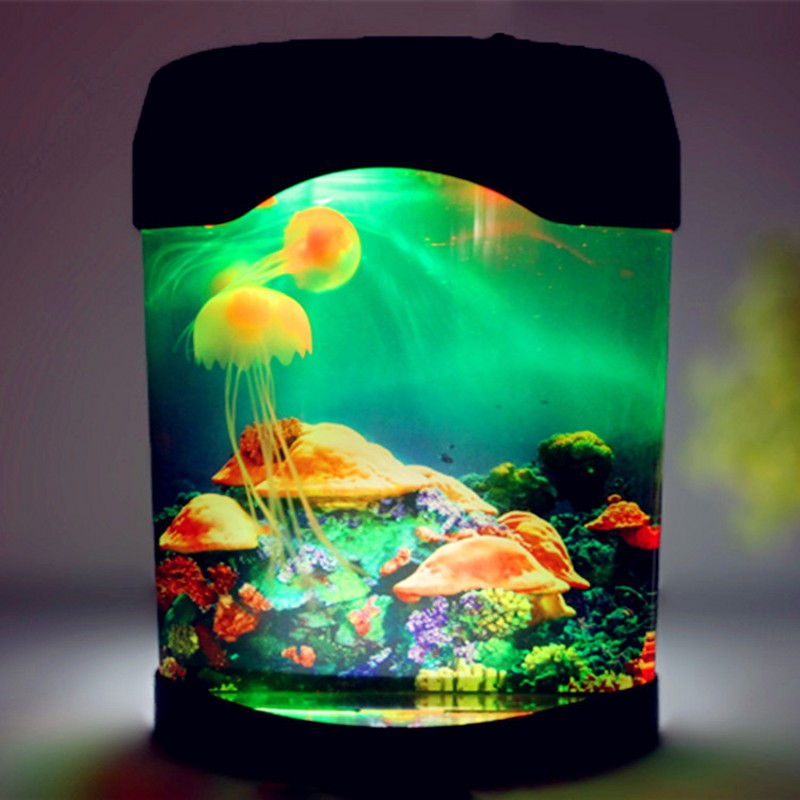 FENGLAIYI Jellyfish Tank Marine World Swimming Mood Light LED Colorful Aquarium Night Lights Children's Lamp Decorative Lights