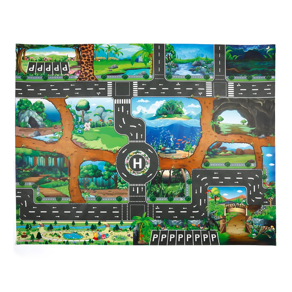 Kids Play Mat Dinosaur World Parking Map Game Scene Map Educational Doll Toys For Kids Birthday Party Gift Christmas Gift