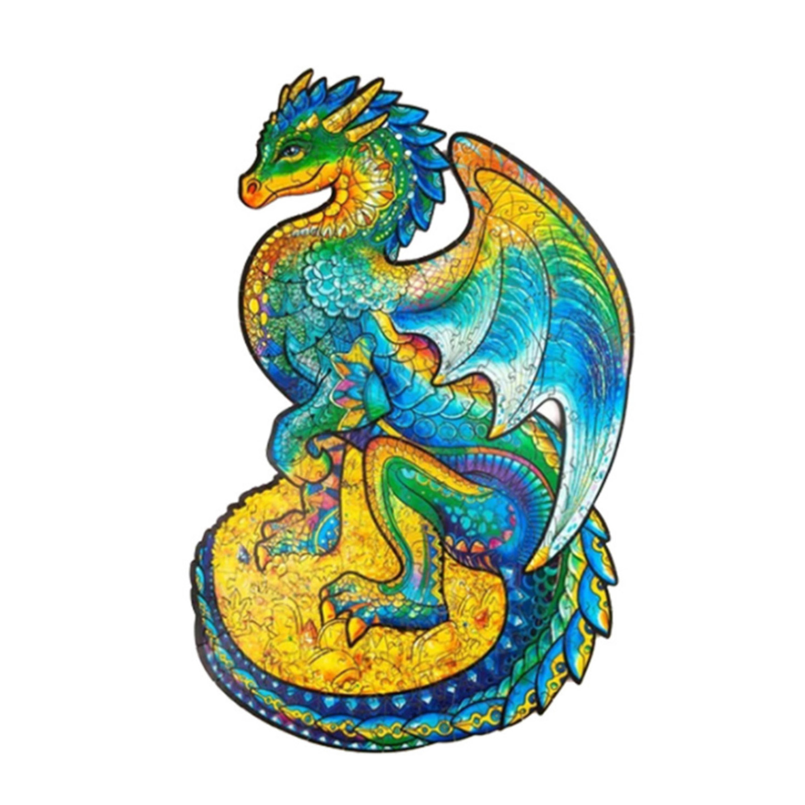 Wooden Animal Puzzle Animal-shaped Flying Dragon Jigsaw Puzzle For Adults Kids Educational Toy For Kids