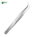 1Pcs Anti rust Steel Curved Tweezers Stainless Steel Nipper Extension Eyelash Tweezers Picking Nail Art Tool BST-19L