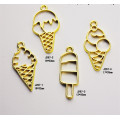 MRHUANG 10pcs/pack Icecrea Charm Bezel Metal Pendant Frame Blank Pendants Bezel Setting UV Resin Frame Jewelry DIY