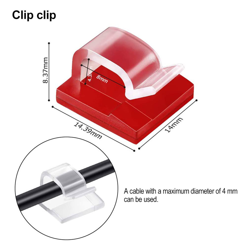 top selling 50pc Cable Clips Self Adhesive Cord Management Black Wire Holder Organizer Clamp Support Wholesale and Dropshipping