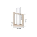 Test Tube Vase Crystal Glass Test Tube Vase in Wooden Stand Flower Pots for Hydroponic Plants Home Garden Decoration