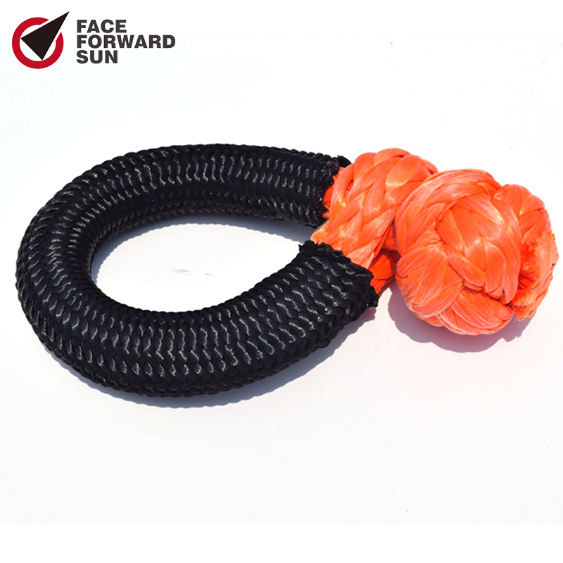 Orange 14mm*80mm ATV Soft Shackles,Winch Shackle for Auto Parts,UHMWPE Shackle for Yacht