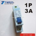 1P 3A 240V/415V 50HZ/60HZ Mini Circuit breaker MCB C45 C type