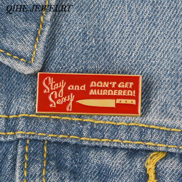 QIHE JEWELRY My Favorite Murder Podcast Show MFM Red Lapel pins Feminist Brooches for woen Femalel Jewelry