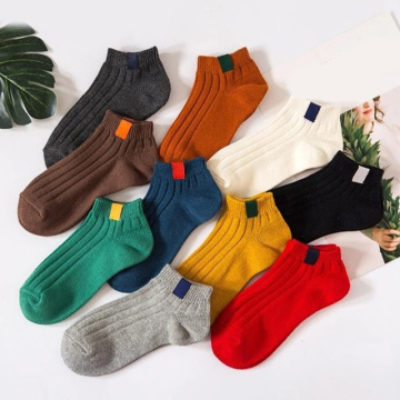 1 Pair Unisex Cotton Socks Comfortable Stripe Short Socks Women Slippers Short Ankle Socks White Black Red Blue Sport Sock Hot