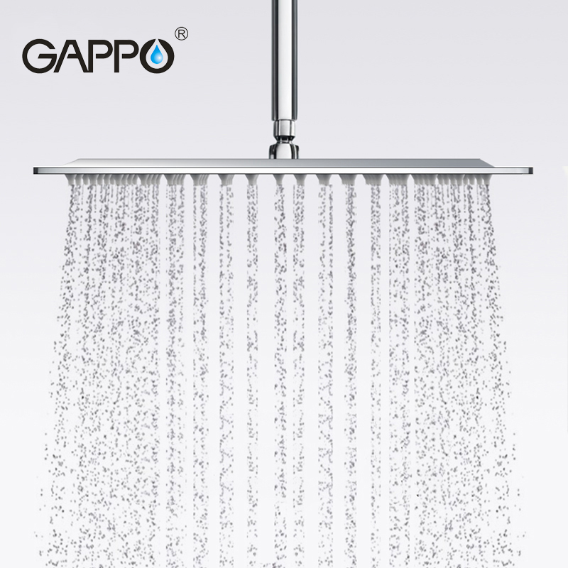GAPPO 1PC High Quality 200*200mm Square 304 Stainless Steel Rainfall Shower Faucet Overhead Shower GA28