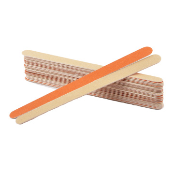 20pcs/lot Wood Nail File Orange Brown Double Side Nail Polish Blocks Sanding Buffer Tips Cuticle Remover Nail Care Tools