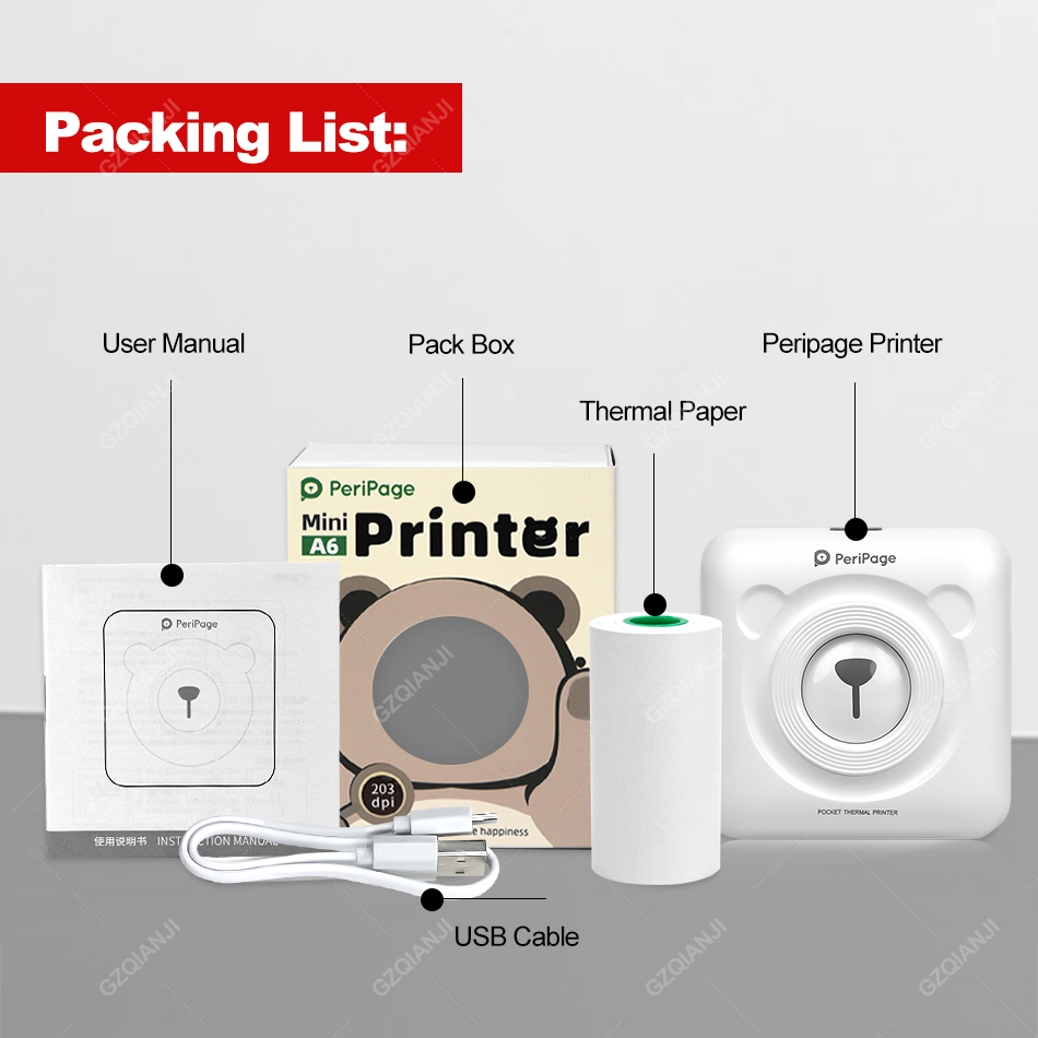 Bluetooth Wireless Small Thermal Printer Picture Mobile Photo Printer Mini Printer Portable Photo Printer for Android iOS phone