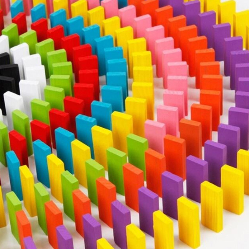 120pcs/set Kids Color Sort Rainbow Wood Domino Blocks Early Educational Wooden Toys Children Christmas Gift