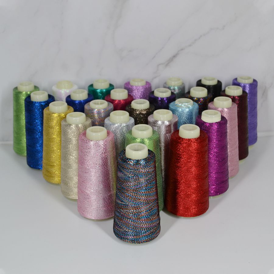 New Sewing Thread 2000meters/roll Gold Silver Embroidery Thread Cord 100%Acrylic Partner Yarn for Knitting Craft Supplier