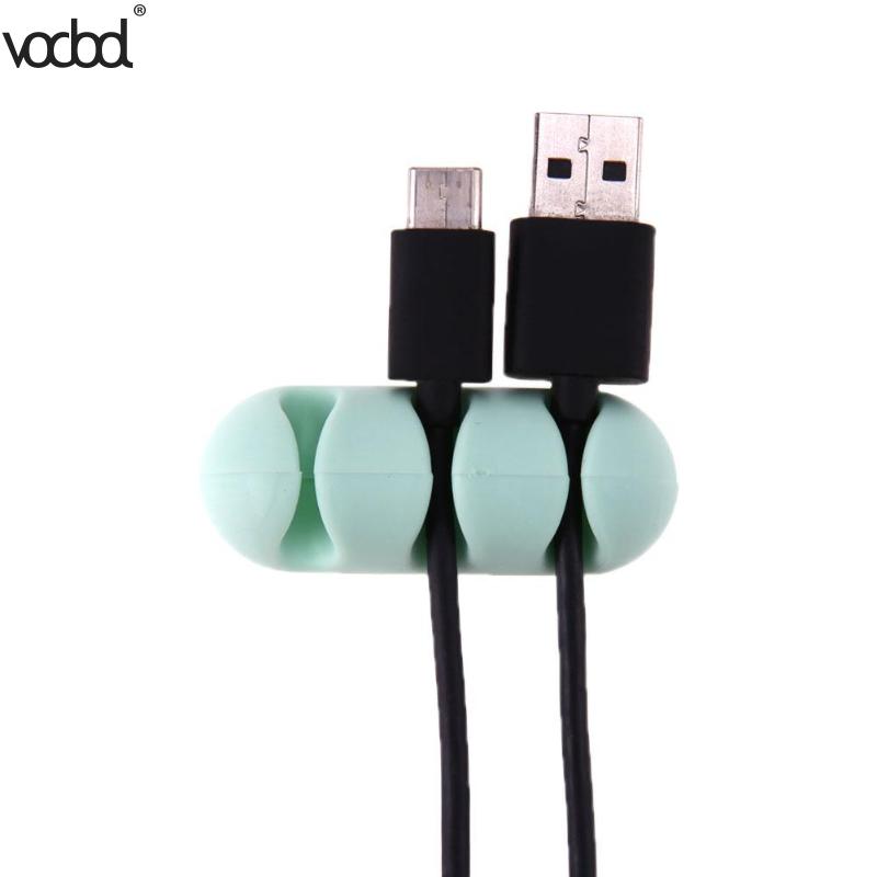 2Pcs Office Desk Cable Organizer Adhesive Silicone Wire Lead USB Charger New Cord Winder Home Table Storage Holder Accessories