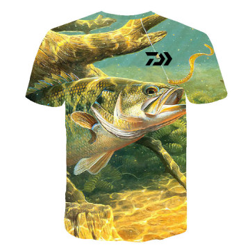 DAIWA T Shirt Summer Man Short Sleeve Fishing Clothing Outdoor Sport Breathable Fishing Clothes men beach printed T-shirt Top